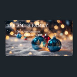 Vintage Vita Snö Glitter-julen Helgdag Fraktsedel<br><div class="desc">Det här är Helgdag adressetikett. Den här designfunktionen är ett handskrivet teckensnitt i guld med rulla ram accents på en vit bakgrund i Snö Glitter,  med ett rustiskt texturerat utseende. Anpassningsbar returadress text. Personlig adressetiketter för alla dina utskick.</div>