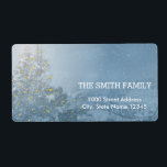 Vintage Vita Snö Glitter-julen Helgdag Fraktsedel<br><div class="desc">Det här är Helgdag adressetikett. Den här designfunktionen är ett handskrivet teckensnitt i guld med rulla ram accents på en vit bakgrund i Snö Glitter,  med ett rustiskt texturerat utseende. Anpassningsbar returadress text. Personlig adressetiketter för alla dina utskick.</div>