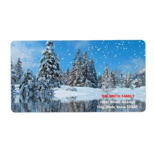 Vintage Vita Snö Glitter-julen Helgdag Fraktsedel