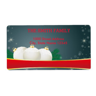 Vintage Vita Snö Glitter-julen i Boll Helgdag Fraktsedel