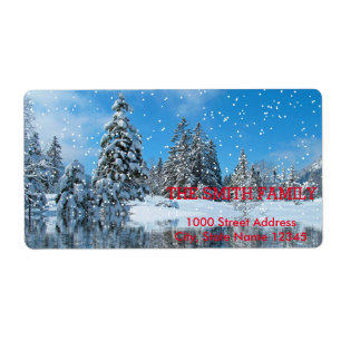 Vintage Vita Snö Glitter Julgran Helgdag Fraktsedel