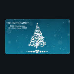 Vintage Vita Snö Glitter Julgran Helgdag Fraktsedel<br><div class="desc">Det här är Helgdag adressetikett. Den här designfunktionen är ett handskrivet teckensnitt i guld med rulla ram accents på en vit bakgrund i Snö Glitter,  med ett rustiskt texturerat utseende. Anpassningsbar returadress text. Personlig adressetiketter för alla dina utskick.</div>