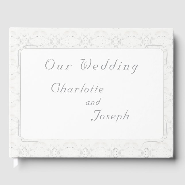 Vintage Vita Snöre Bröllop Gästböcker (Framsida)