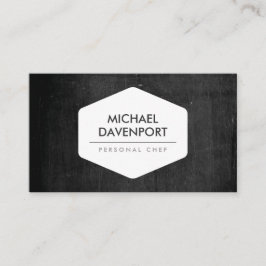 VINTAGE VITE EMBLEM PÅ MÖRK TRÄ VISITKORT