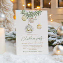 Vintage vitguld julgransprydnad julfest