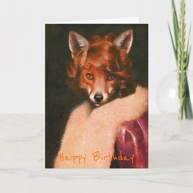 Vintage Vixen Birthday Card Kort (Framsida)