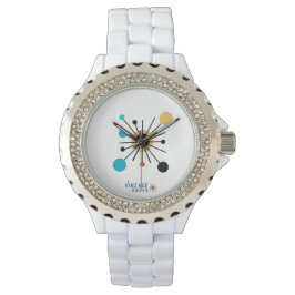 Vintage Voices Watch Rhinestone Black Enamel Armbandsur