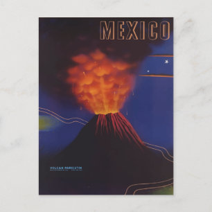 Vintage Volcan Parícutin Mexico Eruption Vykort