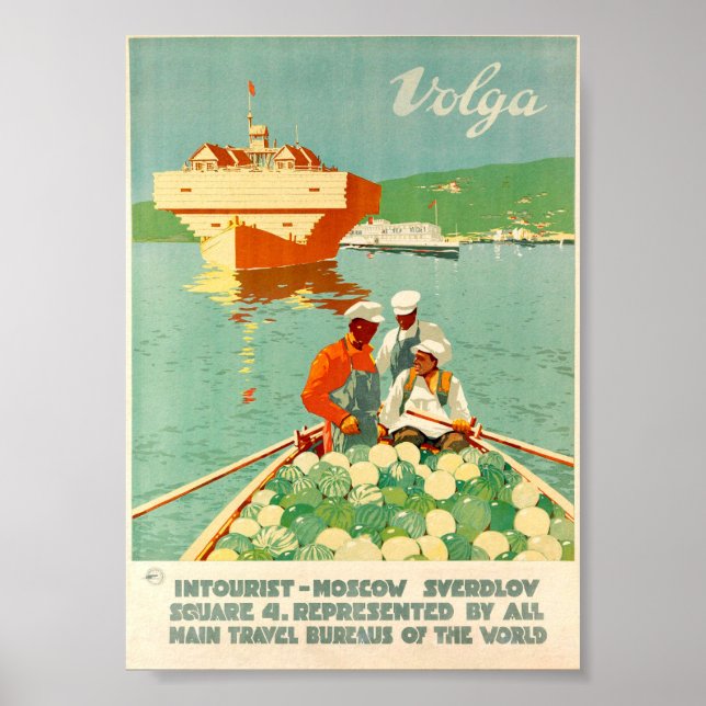 Vintage Volga Travel Poster (Framsidan)