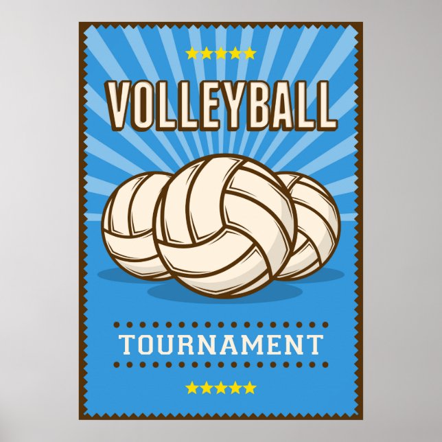 Vintage Volleyball Tournament Poster (Framsidan)