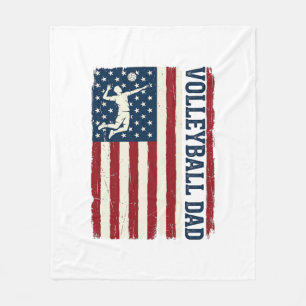Vintage Volleyboll Pappa Patriotisk Flagga Tröja D Fleecefilt