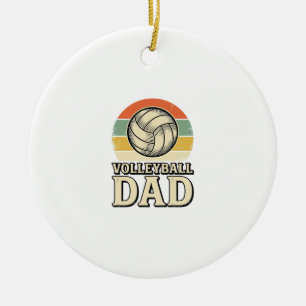 Vintage Volleyboll Pappa Retro T-Shirt Design_1 Julgransprydnad Keramik