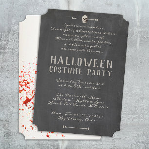 Vintage Vuxen Halloween fest Inbjudningar