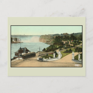 Vintage vy Victoria Park Niagara Falls streetcar Vykort