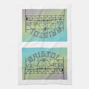 Vintage vycard stil Bristol Slogan Sign Kökshandduk