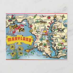 Vintage vykort av Maryland