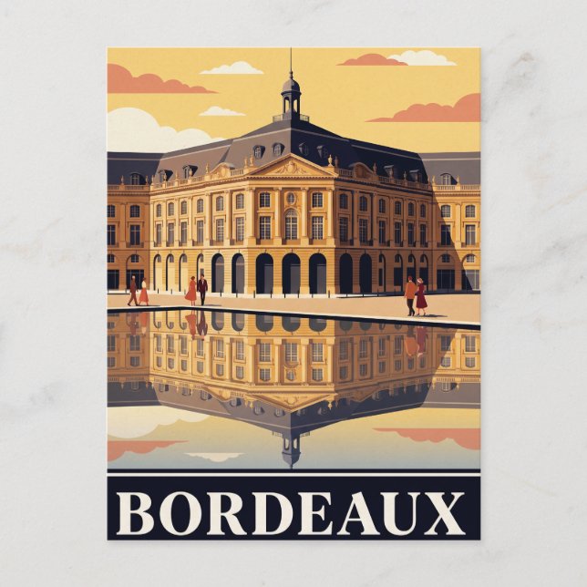 Vintage vykort Bordeaux (Framsida)