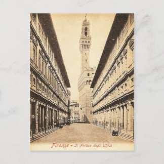 Vintage vykort, Firenze-Il Portico degli Uffizi Vykort