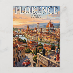 Vintage vykort Florens, Italien