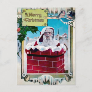 Vintage Vykort för jultomte