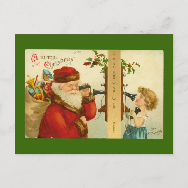 Vintage - vykort för jultomten -  (Framsida)