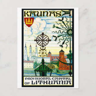 Vintage vykort för Kaunas, Litauen