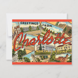 Vintage vykort från Charlotte NC