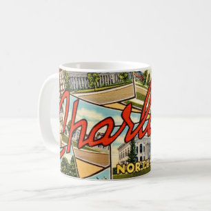 Vintage vykort från Charlotte NC Kaffemugg