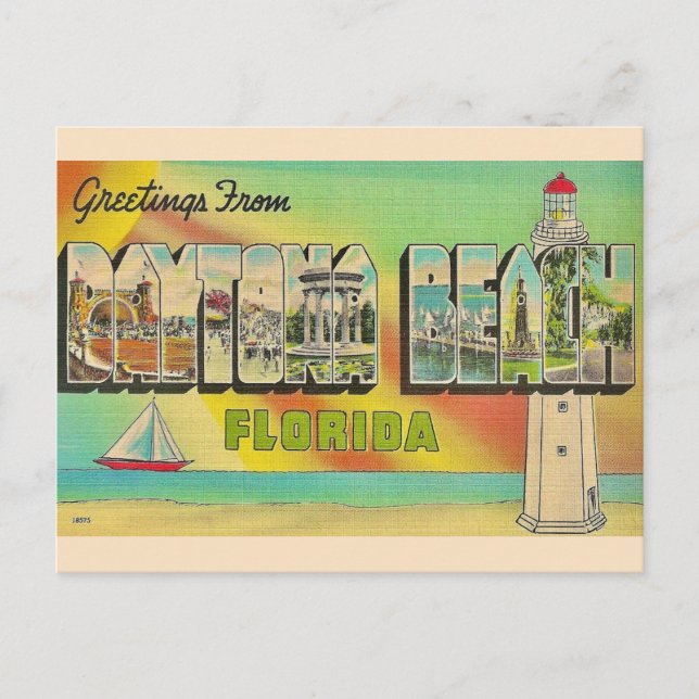 Vintage vykort från Daytona Beach (Framsida)