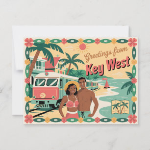 Vintage vykort från Key West Hälsningar från
