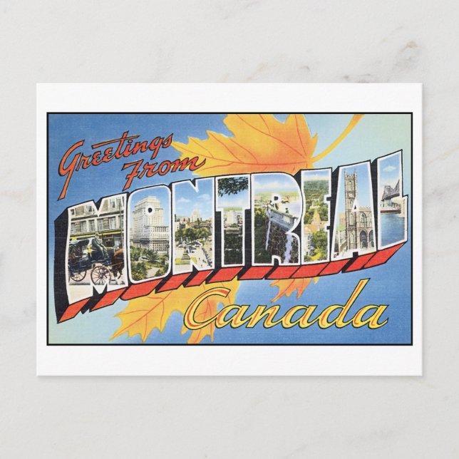 Vintage vykort från Montreal (Framsida)