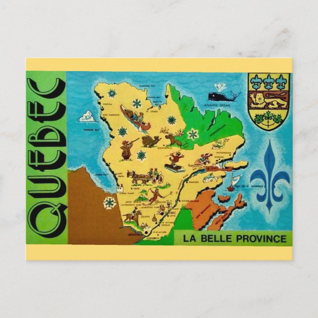 Vintage vykort från Quebec (Framsida)