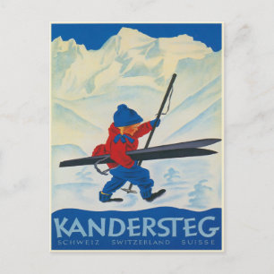 Vintage vykort från schweiziska Alpernor