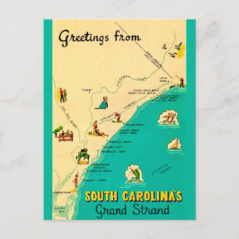 Vintage vykort från South Carolina-kusten