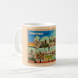 Vintage vykort från South Dakota välkomstmugg Kaffemugg