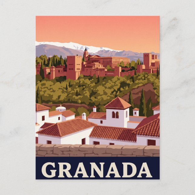 Vintage vykort Granada (Framsida)