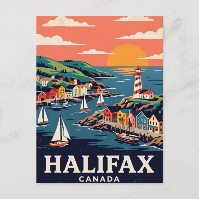 Vintage vykort Halifax Kanada (Framsida)