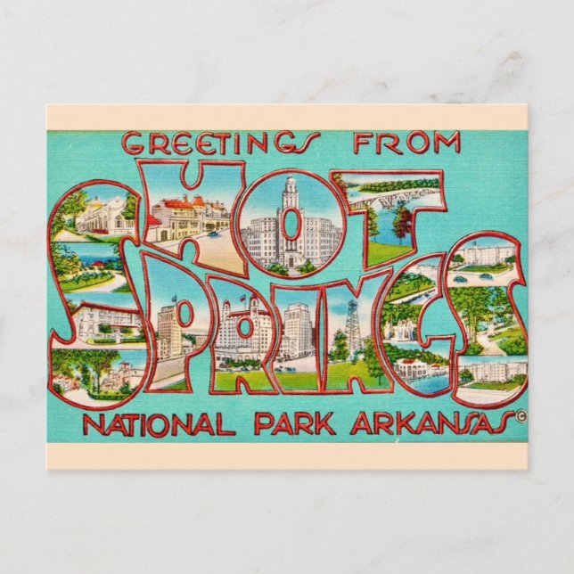 Vintage vykort Hot Springs Arkansas (Framsida)