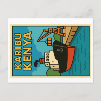 Vintage vykort - Karibu Kenya