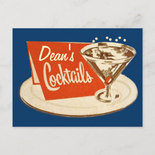 Vintage vykort - Martini Glass Cocktails