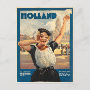 Vintage vykort med Holland Poster Skriv ut