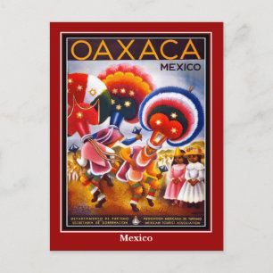 Vintage vykort Mexiko Oaxaco resa