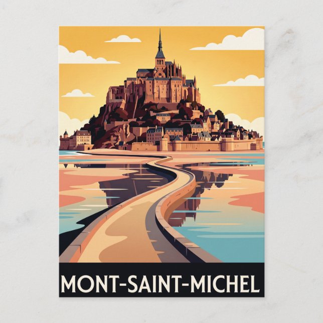 Vintage vykort Mont-Saint-Michel (Framsida)