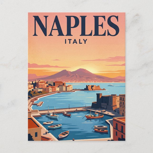 Vintage vykort | Neapel, Italien (Framsida)