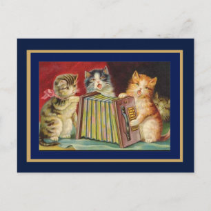 Vintage vykort sångkatten