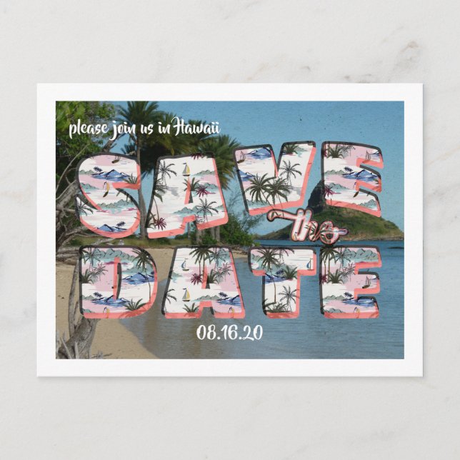 Vintage vykort | Spara datumet (Framsida)