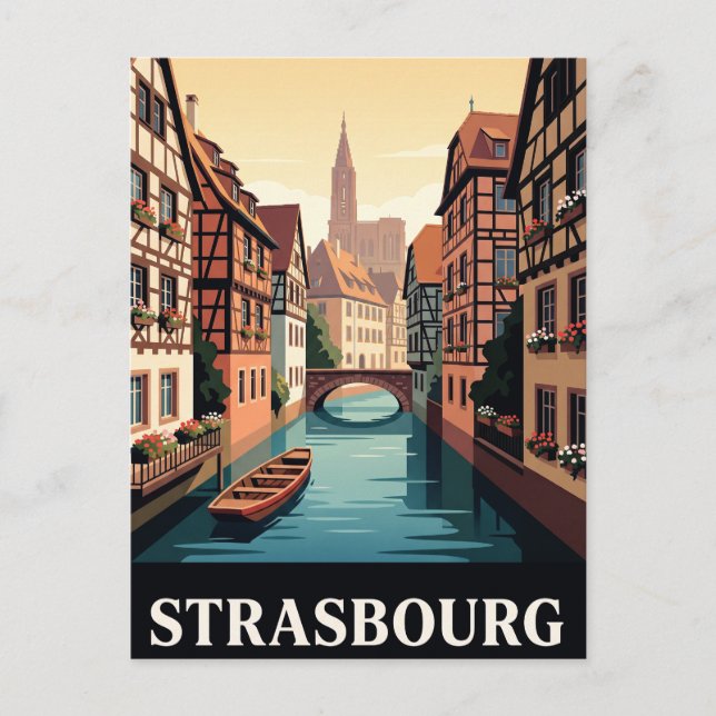 Vintage vykort Strasbourg (Framsida)