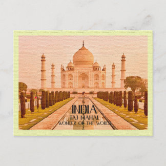 Vintage vykort Taj Mahal Indien