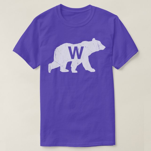 Vintage W Bear Blue T Shirt (Design framsida)