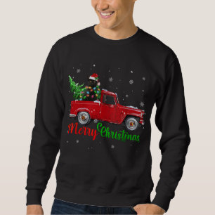 Vintage Wagon Christmass Träd på Car Julafton red Lång Ärmad Tröja